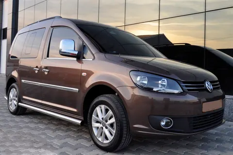 Бічні труби BB001 (2 шт., нерж) d60, Стандартна база для Volkswagen Caddy 2010-2015 рр — Volkswagen Caddy 2010-2015 гг. DianaParts