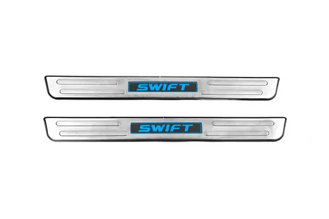 Накладки на пороги Libao LED (2 шт, нерж) для Suzuki Swift 2010-2017 рр — Suzuki Swift 2010-2017 гг. DianaParts
