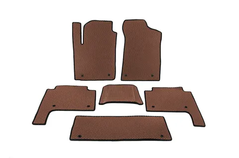 Килимки салону 3 ряди (EVA, Коричневий) для Nissan Patrol Y62 2010-2024 рр — Nissan Patrol Y62 2010-2024 гг. DianaParts