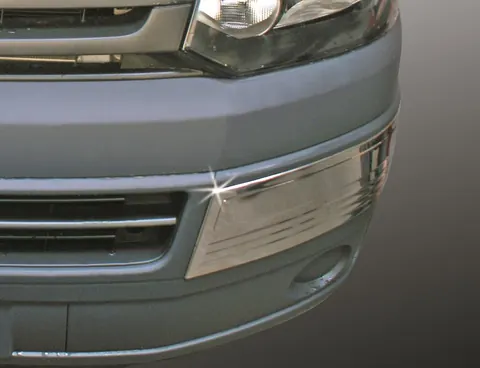 Кути на передній бампер (2 шт, нерж) для Volkswagen T5 2010-2015 рр — Volkswagen T5 2010-2015 гг. DianaParts