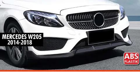 Накладка на передній бампер DPT V1 (2014-2018, тільки для AMG-Line, чорний глянець) для Mercedes C-сlass W205 рр — Mercedes C-сlass W205 2014-2021 гг. DianaParts
