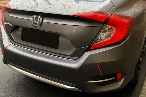 Накладки на задні противотуманки (2 шт., нерж) для Honda Civic Sedan X 2016-2021 рр — Honda Civic Sedan X 2016-2021 гг. DianaParts