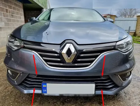 Накладки на бампер 2016-2021 (7 шт, нерж) для Renault Megane IV рр — Renault Megane IV 2016-2025 гг. DianaParts