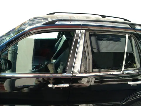 Молдинги дверних стійок (6 шт, нерж.) для Mercedes ML W163 1997-2005 рр — Mercedes ML W163 1997-2005 гг. DianaParts