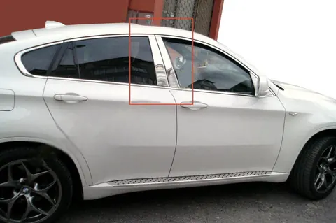 Молдинги на дверні стійки (нерж.) для BMW X6 E71 2008-2014 рр — BMW X6 E71 2008-2014 гг. DianaParts