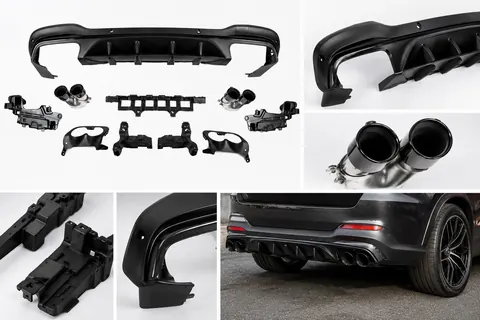 Задній дифузор з насадками (Дизайн AMG43) для Mercedes GLC X253 2015-2022 рр — Mercedes GLC X253 2015-2022 гг. DianaParts