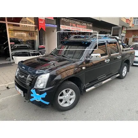 Козирок на лобове скло на рамі V1 (чорний глянець, 5мм) для Isuzu D-Max 2011-2019 рр — Isuzu D-Max 2011-2019 гг. DianaParts