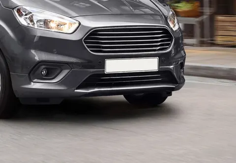 Накладки на бампер OmsaLine (2018-2026, 2 шт, нерж) для Ford Courier рр — Ford Courier 2014-2023 гг. DianaParts