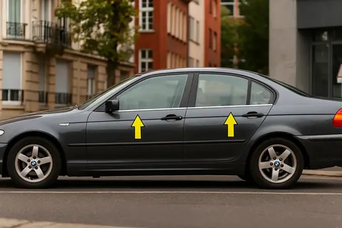 Окантовка вікон (нерж.) OmsaLine - Італійська нержавійка для BMW 3 серія E46 1998-2006 рр — BMW 3 серия E46 1998-2006 гг. DianaParts