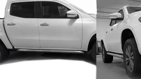 Бічні труби з искосом (2 шт., нерж) для Mercedes X class 2017-2020 рр — Mercedes X class 2017-2020 гг. DianaParts