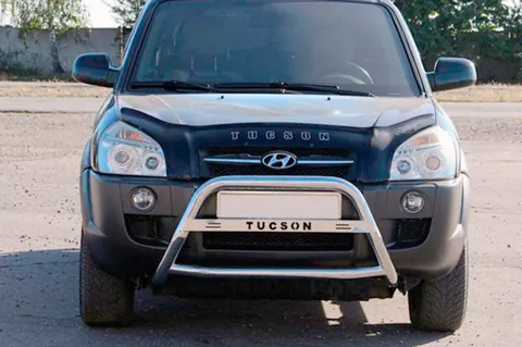 Кенгурятник WT025 (нерж.) для Hyundai Tucson JM 2004- рр — Hyundai Tucson JM 2004- гг. DianaParts