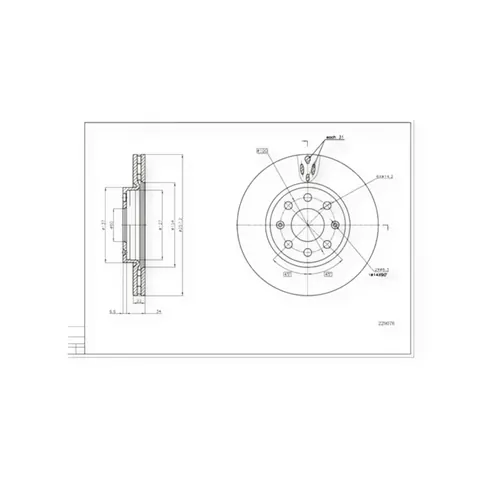 Диск гальмівний Fiat Doblo, Punto, Opel Corsa (2001-) передній (d257x22mm) HART — Гальмівна система DianaParts