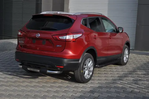 Бокові пороги Allmond Black (2 шт., алюміній) для Nissan Qashqai 2014-2021 рр — Nissan Qashqai 2014-2021 гг. DianaParts