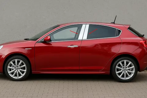 Накладки на дверні стійки (4 шт, нерж) для Alfa Romeo Giulietta 2010-2020 рр — Alfa Romeo Giulietta 2010-2020 гг. DianaParts