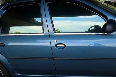 Окантовка вікон (4 шт, нерж.) OmsaLine - Італійська нержавійка для Renault Logan I 2005-2008 рр — Renault Logan I 2005-2008 гг. DianaParts