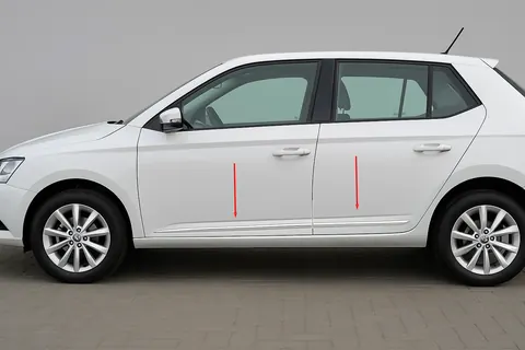 Молдини на двері (4 шт, нерж) для Skoda Fabia 2014-2021 рр — Skoda Fabia 2014-2021 гг. DianaParts