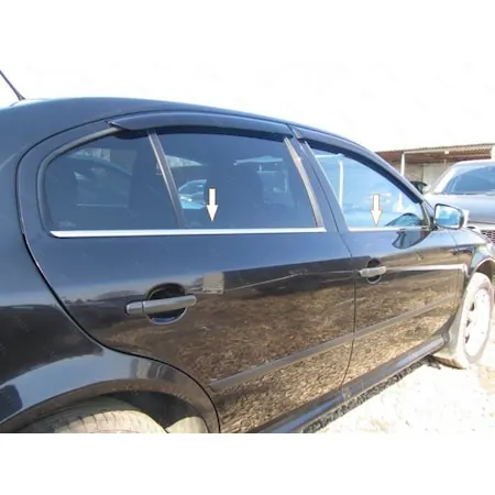 Окантовка вікон (4 шт, нерж) для Skoda Octavia II A5 2010-2013 рр — Skoda Octavia II A5 2010-2013 гг. DianaParts