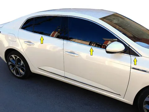 Нижня окантовка вікон (Sedan, 6 шт, нерж) OmsaLine - Італійська нержавійка для Renault Megane IV 2016-2025 рр — Renault Megane IV 2016-2025 гг. DianaParts