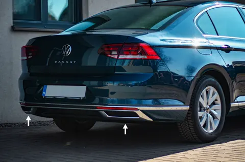 Накладки на глушник OmsaLine SD/SW (2019-2026, 3 шт, нерж) для Volkswagen Passat B8 рр — Volkswagen Passat B8 2015-2023 гг. DianaParts