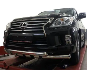 Передній захист Gronder (2008-2015 нерж) для Lexus LX570/450d рр — Lexus LX570/450d 2008-2022 гг. DianaParts