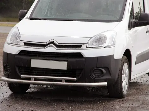 Передній захист ST016 (нерж.) 51/42 мм для Peugeot Partner Tepee 2008-2018 рр — Peugeot Partner Tepee 2008-2018 гг. DianaParts