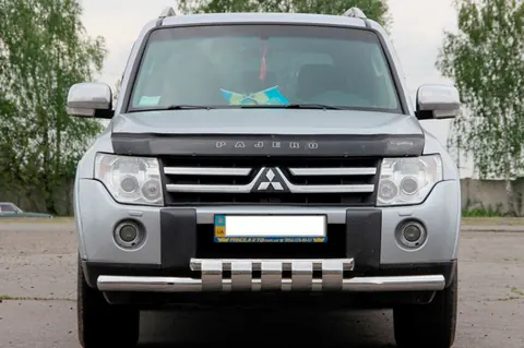 Передній захист ST015-13 (нерж.) для Mitsubishi Pajero Wagon IV 2006-2021 рр — Mitsubishi Pajero Wagon IV 2006-2021 гг. DianaParts