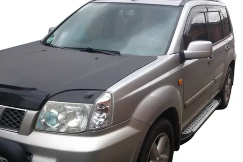 Бокові пороги Allmond Grey (2 шт., алюм.) для Nissan X-trail T30 2002-2007 рр — Nissan X-trail T30 2002-2007 гг. DianaParts
