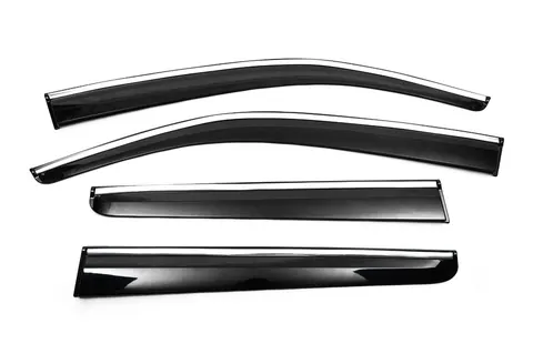 Вітровики з хромованим молдингом (4 шт., Sunplex Chrome) для Volkswagen Amarok 2010-2022 рр — Volkswagen Amarok 2010-2022 гг. DianaParts