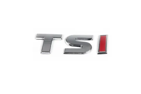 Напис TSI (косою шрифт) TS - хром, I - червона для Volkswagen Golf 7/E-Golf 2012-2020 рр — Volkswagen Golf 7/E-Golf 2012-2020 гг. DianaParts