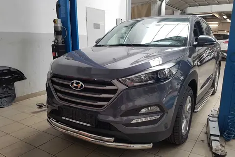 Передній захист ST014 (нерж.) d60/42 для Hyundai Tucson TL 2016-2021 рр — Hyundai Tucson TL 2016-2021 гг. DianaParts