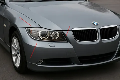 Накладки на фари (2 шт., Пласт) для BMW 3 серія E90/E91 2005-2011 рр — BMW 3 серия E90/E91 2005-2011 гг. DianaParts