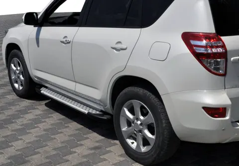 Бокові пороги Allmond Grey (2 шт., алюм) для Toyota Rav 4 2006-2013 рр — Toyota Rav 4 2006-2013 гг. DianaParts