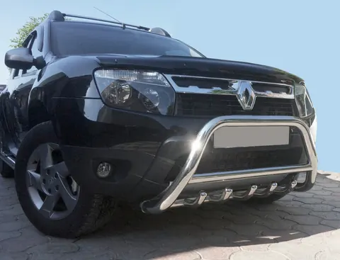 Кенгурятник без напису WT003 (нерж.) для Renault Duster 2008-2017 рр — Renault Duster 2008-2017 гг. DianaParts