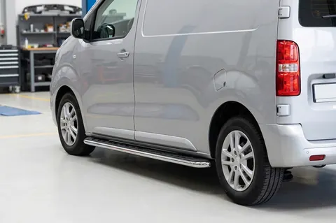 Бокові пороги Maydos V1 (2 шт., Алюміній -2026 нерж) Довга база для Fiat Scudo 2007-2015 рр — Fiat Scudo 2007-2015 гг. DianaParts