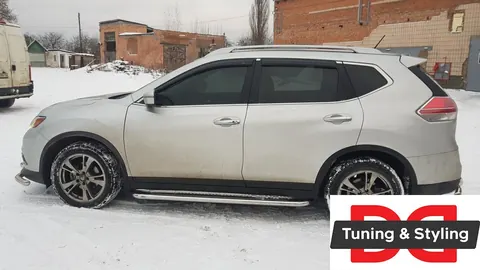 Бокові пороги Premium (2 шт., нерж.) Ø60 для Nissan X-trail T32/Rogue 2014-2021 рр — Nissan X-trail T32/Rogue 2014-2021 гг. DianaParts