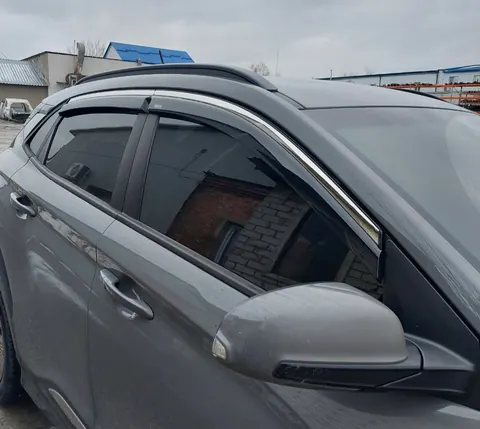 Вітровики з хромованим молдингом (4 шт, Niken) для Hyundai Kona 2017-2023 рр — Hyundai Kona 2017-2023 гг. DianaParts