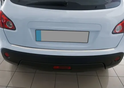 Накладки на задній бампер OmsaLine (нерж.) Глянець, Стандартна база для Nissan Qashqai 2010-2014 рр — Nissan Qashqai 2010-2014 гг. DianaParts