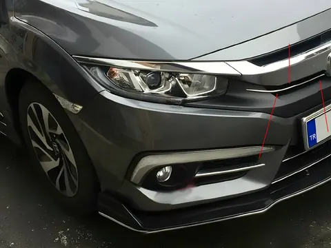 Накладки на решітку (2 шт, нерж.) для Honda Civic Sedan 2021- рр — Honda Civic Sedan 2021- гг. DianaParts