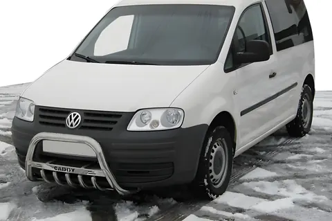 Кенгурятник WT003 (нерж) 60мм, без напису для Volkswagen Caddy 2004-2010 рр — Volkswagen Caddy 2004-2010 гг. DianaParts