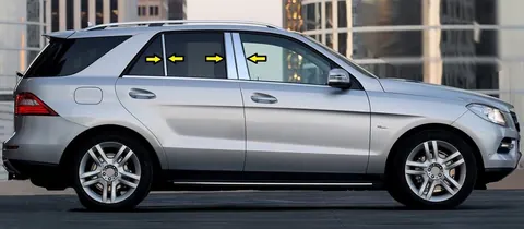 Молдинг дверних стійок (6 шт, нерж) для Mercedes GLE/ML сlass W166 2011-2018 рр — Mercedes GLE/ML сlass W166 2011-2018 гг. DianaParts