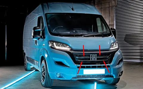 Накладки на решітку радіатора 2022-2026 (3 шт, нерж.) для Fiat Ducato рр — Fiat Ducato 2006-2025 гг. DianaParts