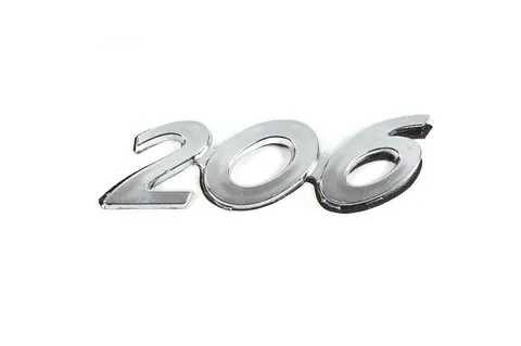 Напис 206 (90мм на 25мм) для Peugeot 206 1998-2024 рр — Peugeot 206 1998-2024 гг. DianaParts