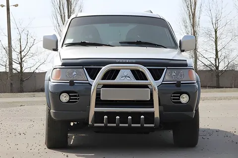 Кенгурятник QT007 (нерж) для Mitsubishi Pajero Sport 1996-2007 рр — Mitsubishi Pajero Sport 1996-2007 гг. DianaParts