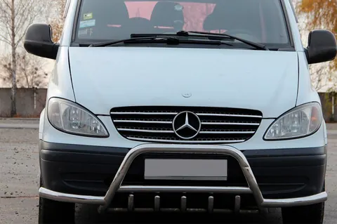Кенгурятник WT003 з вусами (нерж.) для Mercedes Vito W639 2004-2014 рр — Mercedes Vito W639 2004-2014 гг. DianaParts