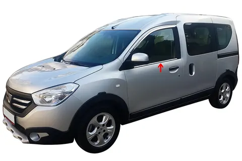 Окантовка вікон (2 шт., нерж.) OmsaLine - Італійська нержавійка для Renault Dokker 2013-2022 рр — Renault Dokker 2013-2022 гг. DianaParts