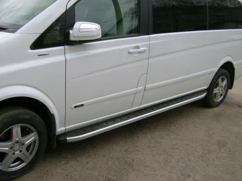 Бокові пороги Альянс (2 шт., алюм) Довга база для Mercedes Viano 2004-2014 рр — Mercedes Viano 2004-2014 гг. DianaParts