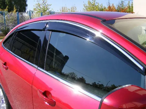 Вітровики з хромованим молдингом (4 шт, Niken) для Honda Civic Sedan X 2016-2021 рр — Honda Civic Sedan X 2016-2021 гг. DianaParts