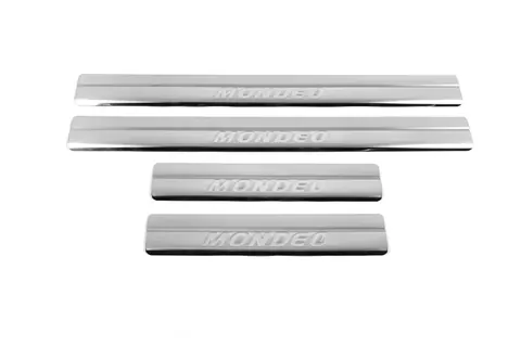 Накладки на пороги OmsaLine (4 шт, нерж.) для Ford Mondeo 2000-2007 рр — Ford Mondeo 2000-2007 гг. DianaParts