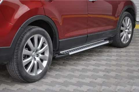 Бокові пороги Allmond Grey (2 шт., алюм) для Mazda CX-9 2007-2016 рр — Mazda CX-9 2007-2016 гг. DianaParts