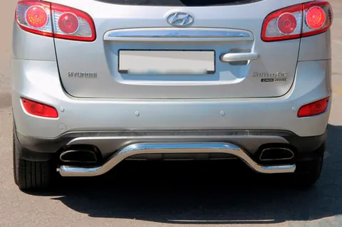 Задня дуга AK007-2 (нерж.) для Hyundai Santa Fe 2 2006-2012 рр — Hyundai Santa Fe 2 2006-2012 гг. DianaParts